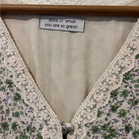 NWOT Zoco Honey Floral Maxi Dress | Lace | Button Front | Small - Picture 7 of 8